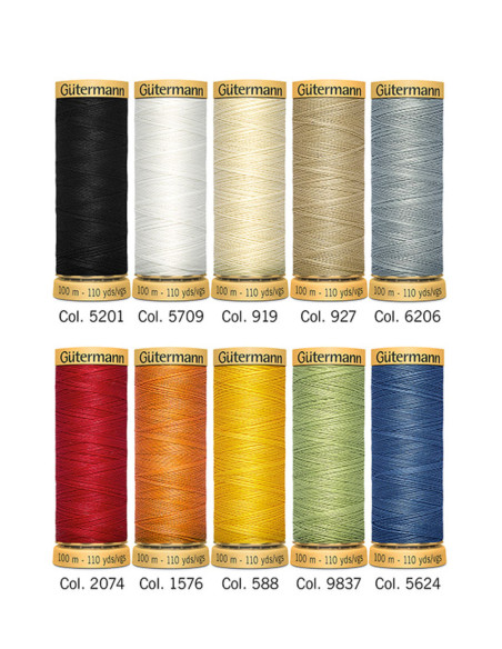 Set de 10 hilos de coser de algodón Gütermann