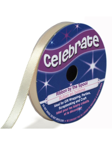 Cinta de satén Celebrate crema - 6 mm x 6 metros