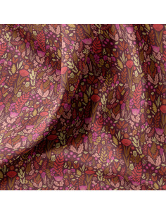 Tejido popelina de algodón - Malvina chocolate y rosa
