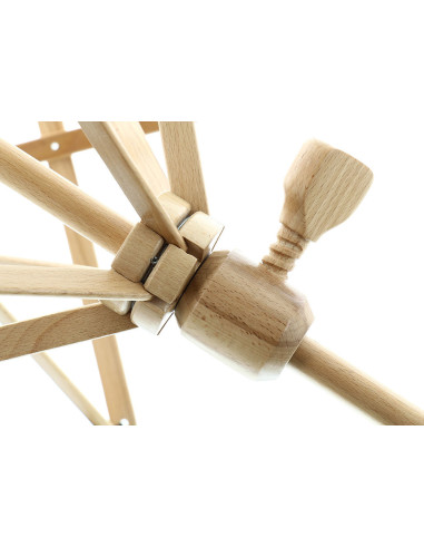 Devanador para lana de madera barnizada con pinza Rascol
