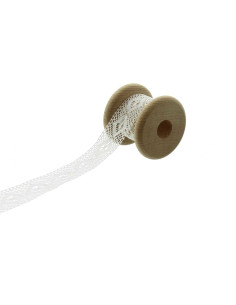 Entredós de encaje de algodón - Blanco