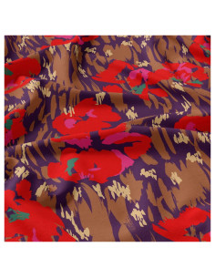 Tejido de viscosa - Amaya violeta y rojo