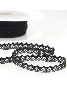 Encaje de algodón fino - Negro