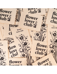 Juego de 2 etiquetas tejidas - Duo Flower lover club