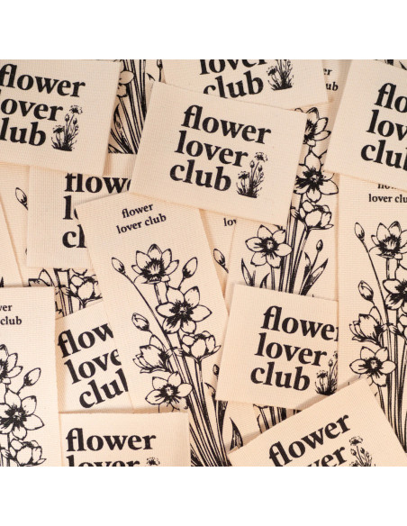 Juego de 2 etiquetas tejidas - Duo Flower lover club