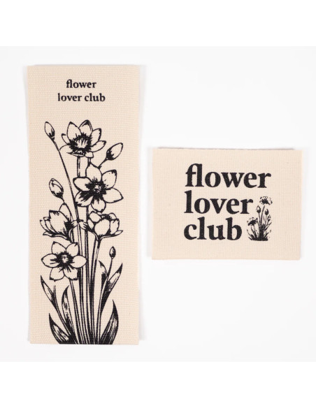 Juego de 2 etiquetas tejidas - Duo Flower lover club