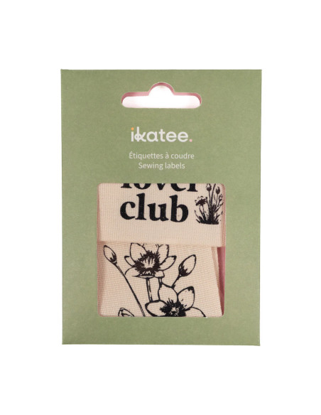 Juego de 2 etiquetas tejidas - Duo Flower lover club