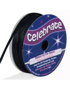 Cordón cola de ratón Celebrate negro - 2 mm x 10 metros