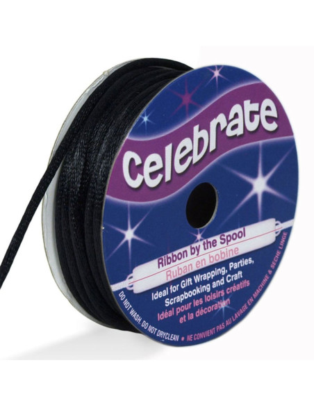 Cordón cola de ratón Celebrate negro - 2 mm x 10 metros