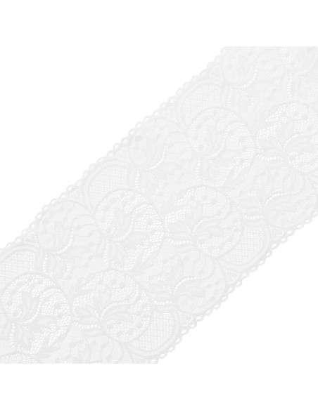 Encaje elástico de gran anchura 16,7 cm - Blanco