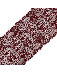 Encaje elástico de gran anchura 16,7 cm - Burdeos