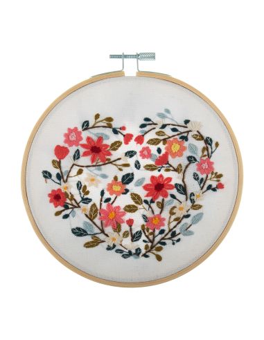 Kit de bordado - Corazón floral