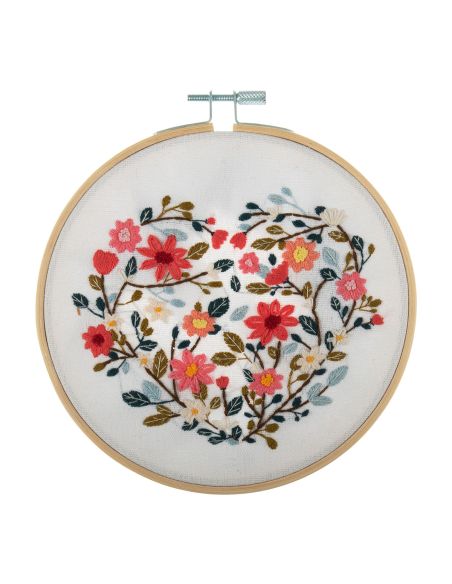 Kit de bordado - Corazón floral
