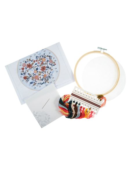 Kit de bordado - Corazón floral