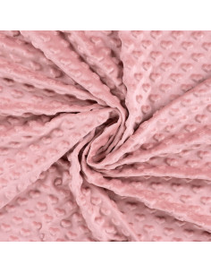 Tejido minky corazón - Rosa viejo
