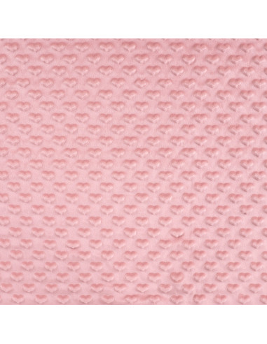 Tejido minky corazón - Rosa viejo
