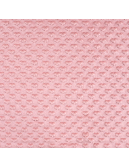 Tejido minky corazón - Rosa viejo