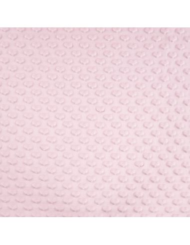 Tejido minky corazón - Rosa bebé