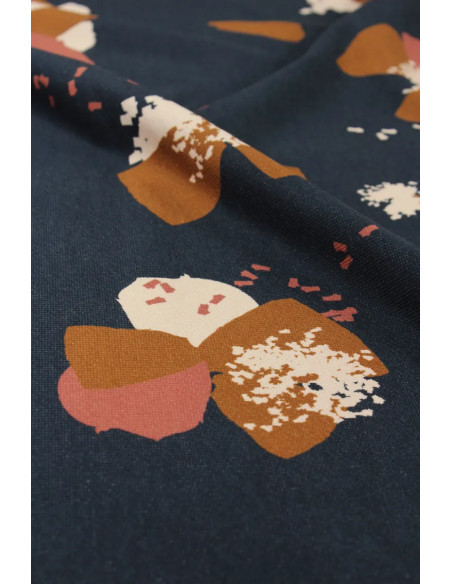 Tejido sudadera Anémona Azul tinta - Églantine & Zoé
