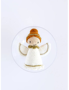 Caja de bola de Navidad amigurumi de ganchillo - El ángel 2