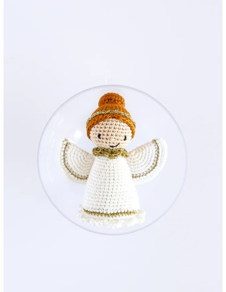 Caja de bola de Navidad amigurumi de ganchillo - El ángel