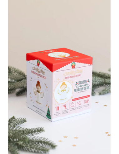 Caja de bola de Navidad amigurumi de ganchillo - El ángel