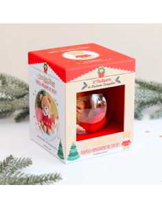 Caja de bola de Navidad amigurumi de ganchillo - El osito