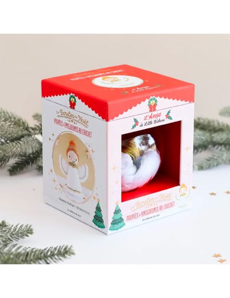 Caja de bola de Navidad amigurumi de ganchillo - El ángel