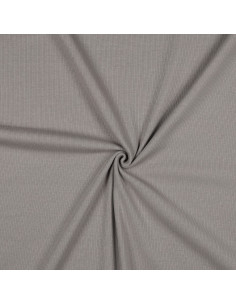 Tejido de punto jersey de algodón fino acanalado - Gris