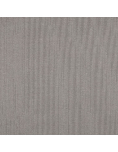 Tejido de punto jersey de algodón fino acanalado - Gris