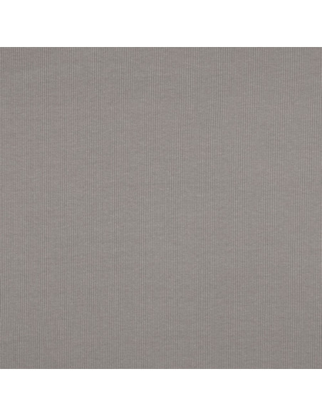 Tejido de punto jersey de algodón fino acanalado - Gris