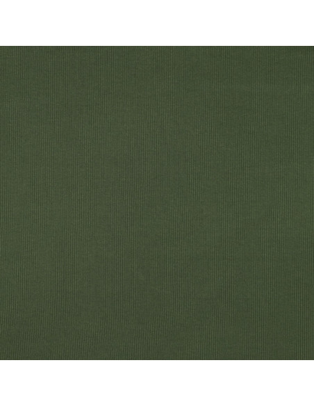 Tejido de punto de algodón fino acanalado - Verde oscuro