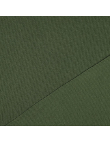 Tejido de punto de algodón fino acanalado - Verde oscuro