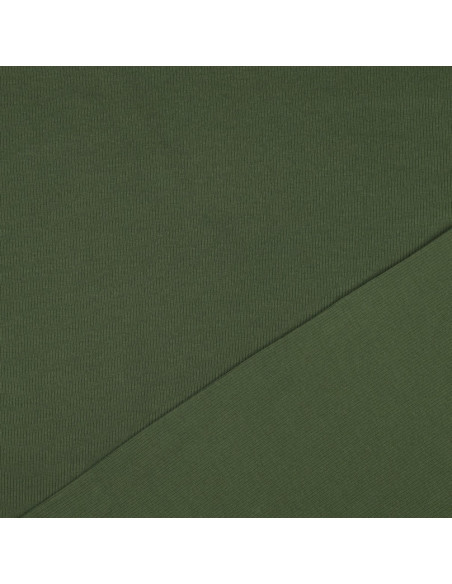 Tejido de punto de algodón fino acanalado - Verde oscuro