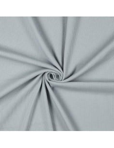 Tejido de punto jersey de algodón fino acanalado - Gris plateado