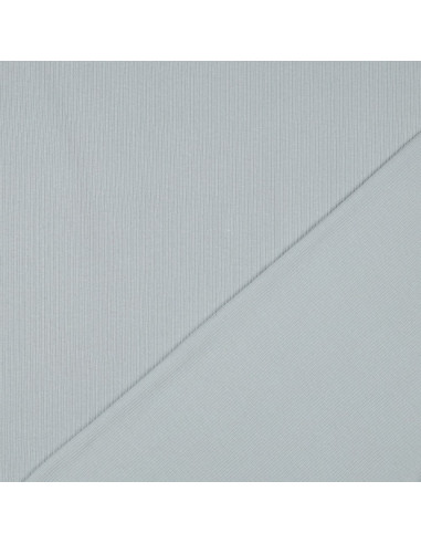 Tejido de punto jersey de algodón fino acanalado - Gris plateado