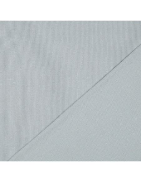 Tejido de punto jersey de algodón fino acanalado - Gris plateado