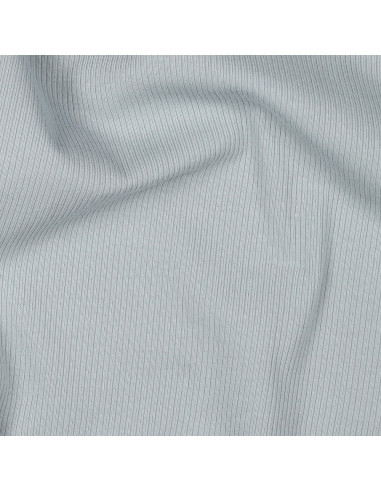 Tejido de punto jersey de algodón fino acanalado - Gris plateado