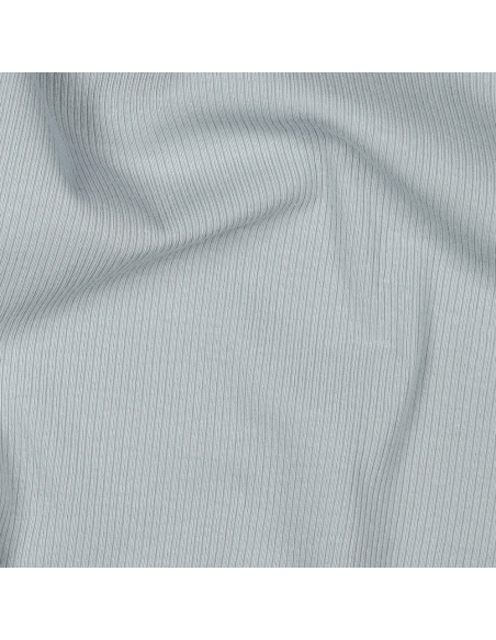 Tejido de punto jersey de algodón fino acanalado - Gris plateado