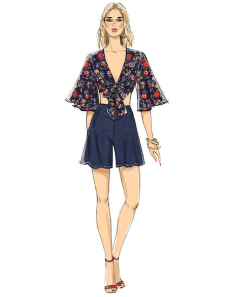 Patrón de blusas, shorts y pantalones - Vogue 9319