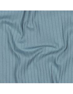 Tejido de punto de algodón ligero acanalado - Azul vaquero 2