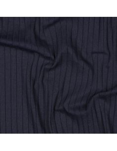Tejido de punto de algodón ligero acanalado - Azul marino 2