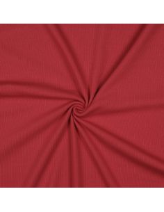 Tejido de punto jersey de algodón fino acanalado - Rojo oscuro