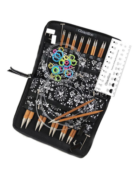 Estuche de agujas circulares de bambú ChiaoGoo para tejer