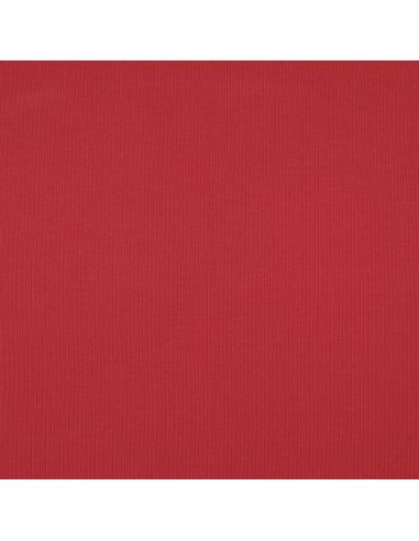 Tejido de punto jersey de algodón fino acanalado - Rojo oscuro