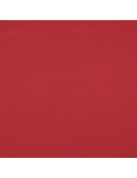 Tejido de punto jersey de algodón fino acanalado - Rojo oscuro