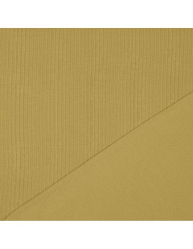 Tejido de punto fino de algodón acanalado - Ocre