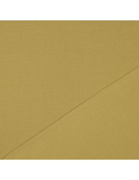 Tejido de punto fino de algodón acanalado - Ocre