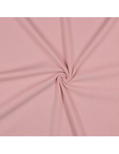 Tejido de punto jersey de algodón fino acanalado - Rosa