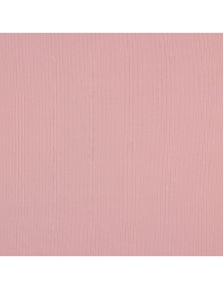 Tejido de punto jersey de algodón fino acanalado - Rosa